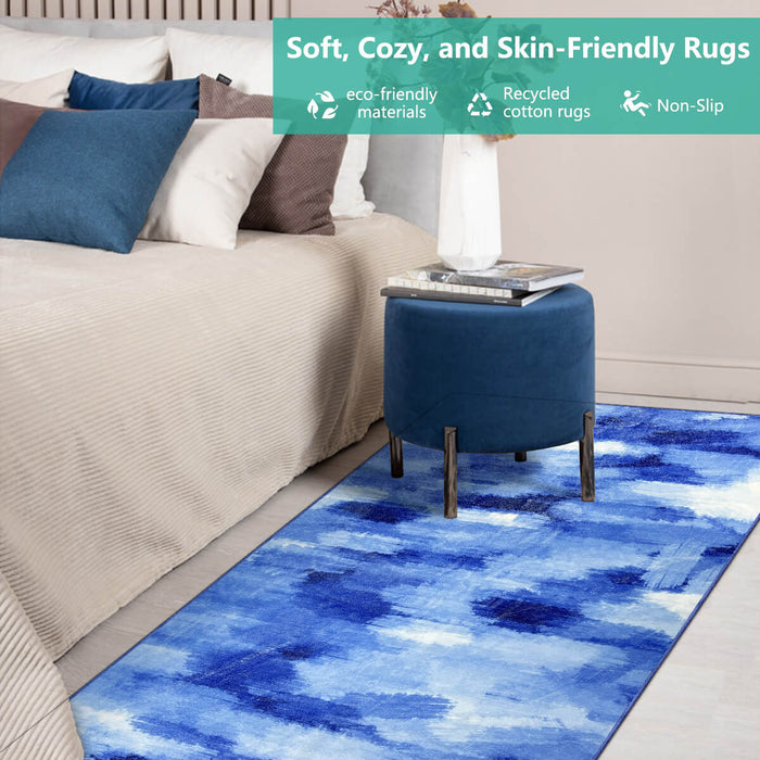 Airgugu Modern Minimalist Blue & White Ink Rug