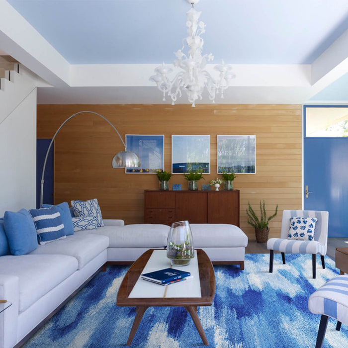 Airgugu Modern Minimalist Blue & White Ink Rug