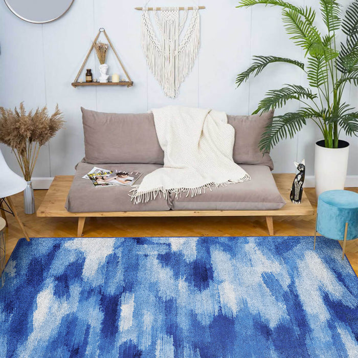 Airgugu Modern Minimalist Blue & White Ink Rug