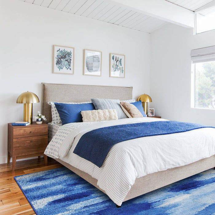 Airgugu Modern Minimalist Blue & White Ink Rug
