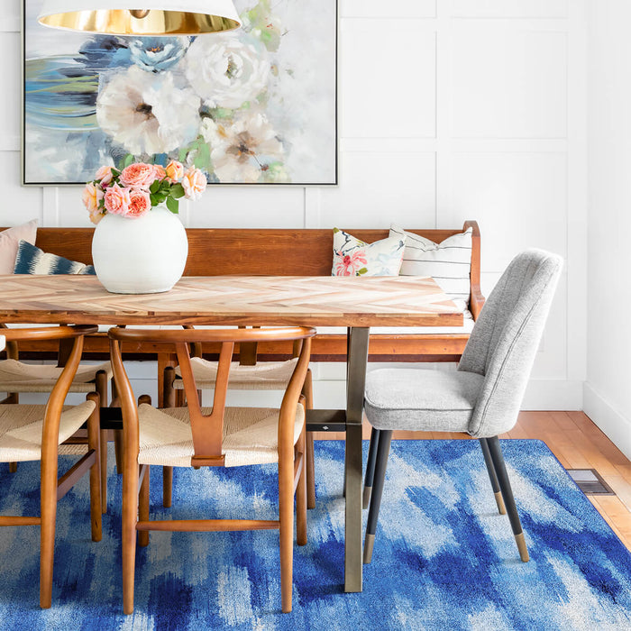 Airgugu Modern Minimalist Blue & White Ink Rug