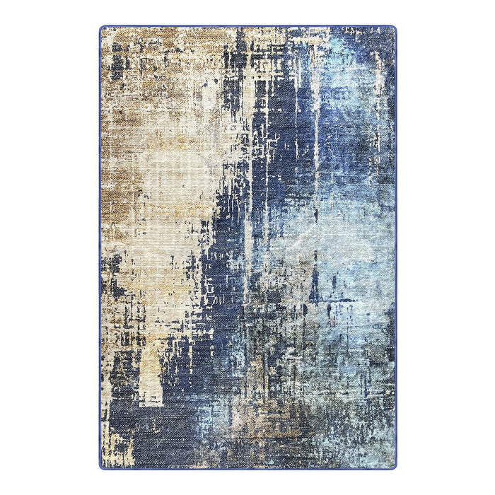 Airgugu Modern Minimalist Blue Brown Ink Rug