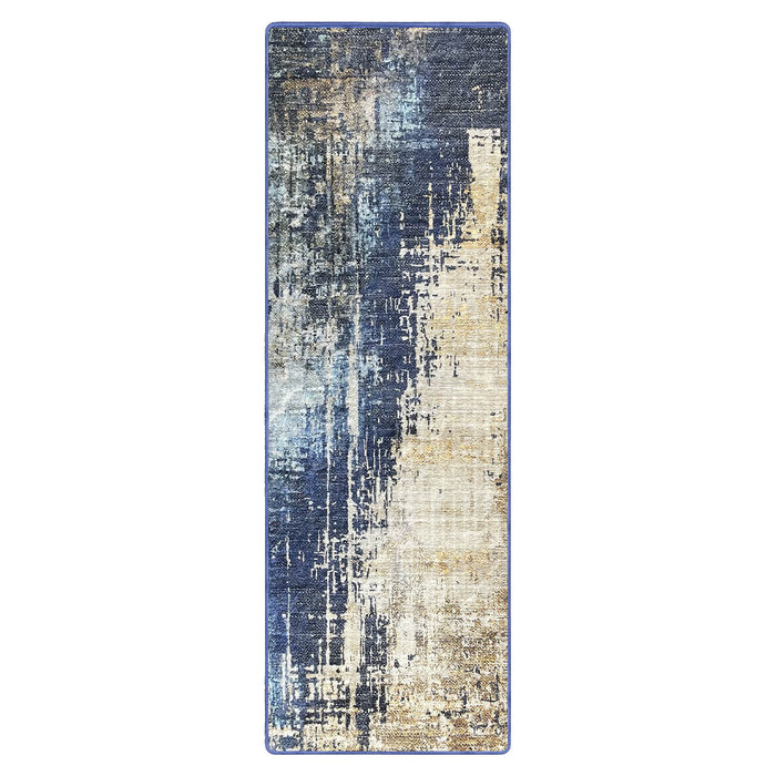 Airgugu Modern Minimalist Blue Brown Ink Rug