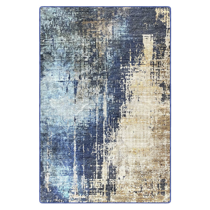 Airgugu Modern Minimalist Blue Brown Ink Rug