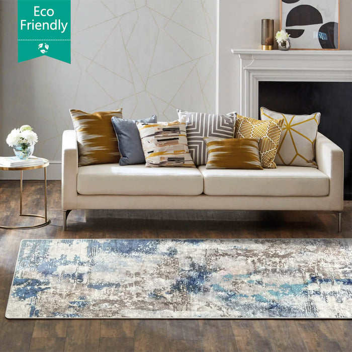 Airgugu Modern Minimalist Blue Gray Ink Rug