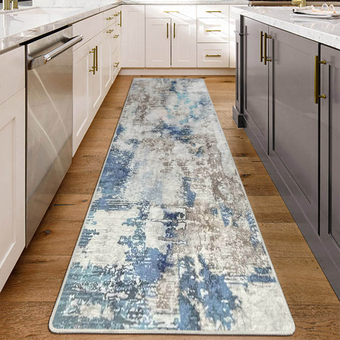 Airgugu Modern Minimalist Blue Gray Ink Rug