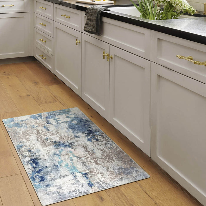 Airgugu Modern Minimalist Blue Gray Ink Rug