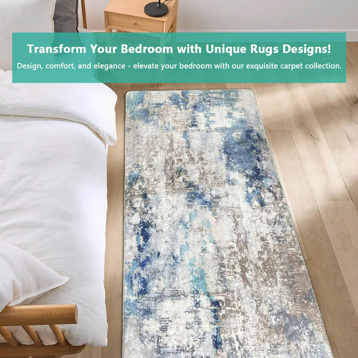 Airgugu Modern Minimalist Blue Gray Ink Rug