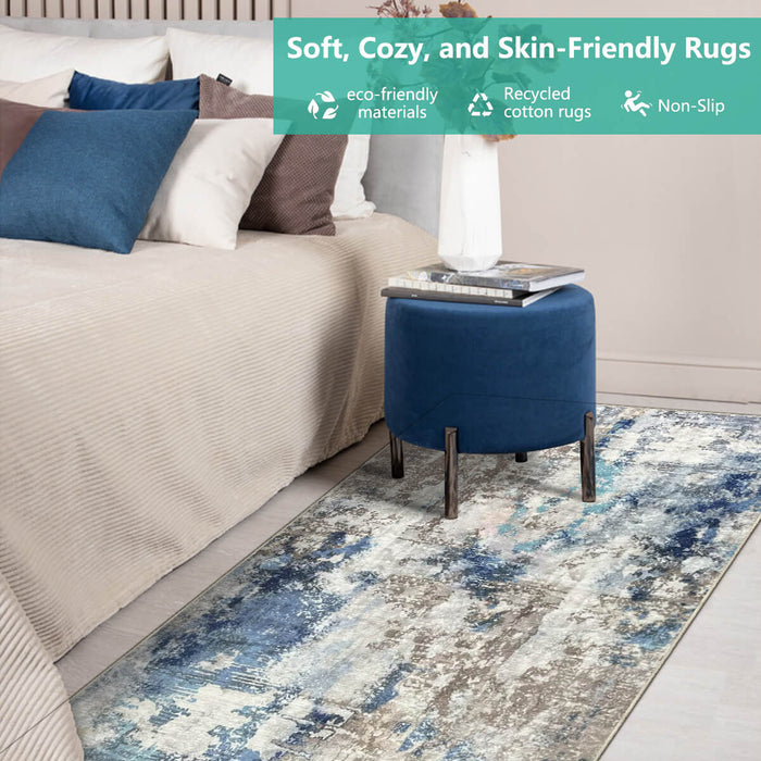 Airgugu Modern Minimalist Blue Gray Ink Rug