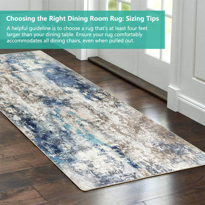Airgugu Modern Minimalist Blue Gray Ink Rug