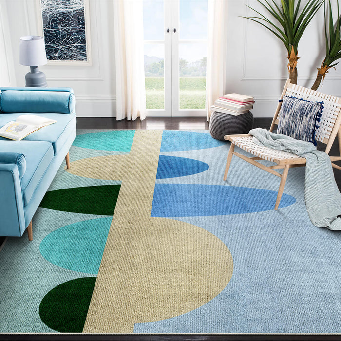 Airgugu KidSpace Delight Colorful Oval Geometric Rug