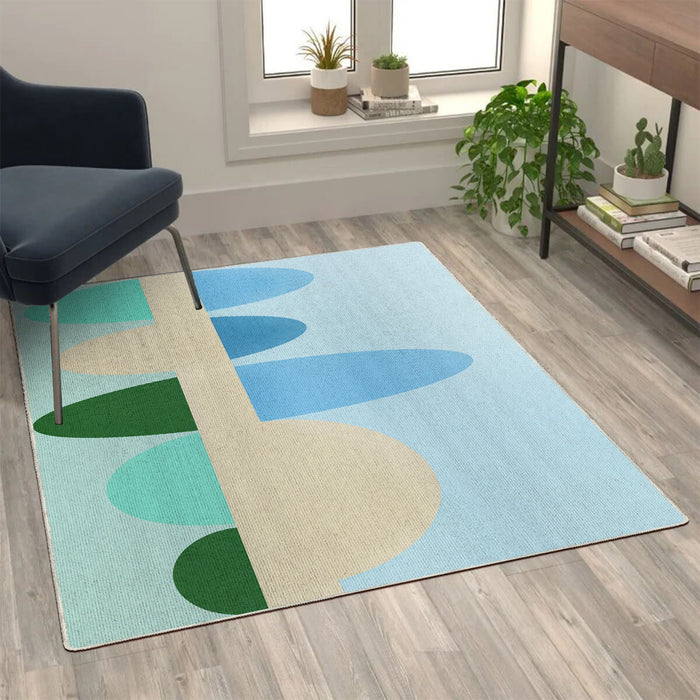 Airgugu KidSpace Delight Colorful Oval Geometric Rug