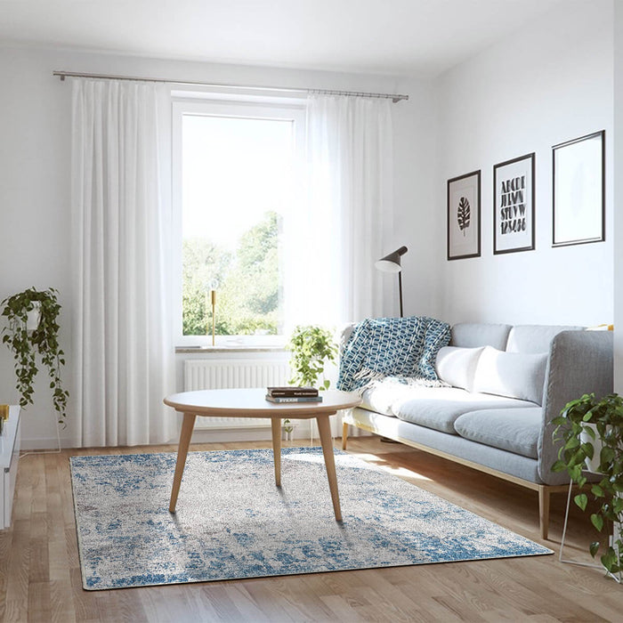 Airgugu Modern Minimalist Blue Peggy Washable Abstract Rug