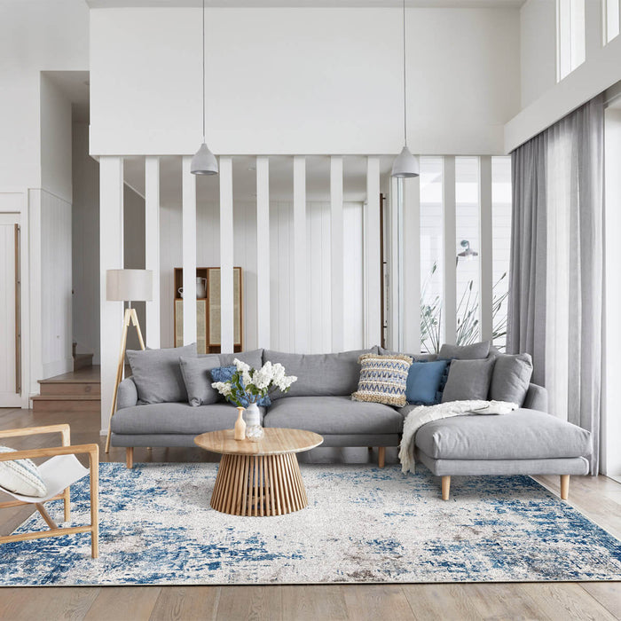 Airgugu Modern Minimalist Blue Peggy Washable Abstract Rug