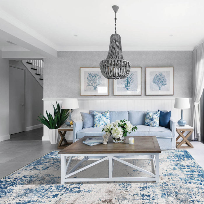 Airgugu Modern Minimalist Blue Peggy Washable Abstract Rug
