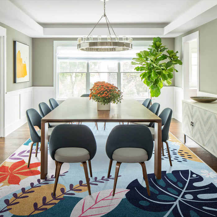 Airgugu Earth Garden Colorful Plant Blue Rug
