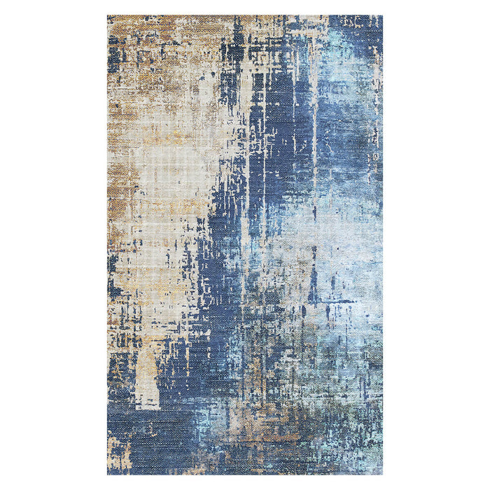 Airgugu Modern Minimalist Blue Brown Ink Rug