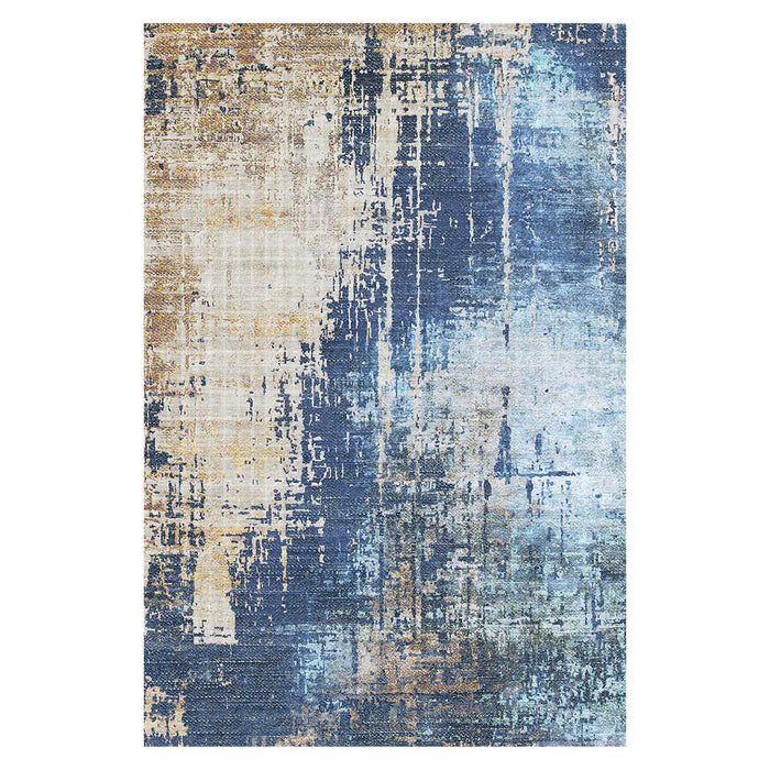 Airgugu Modern Minimalist Blue Brown Ink Rug