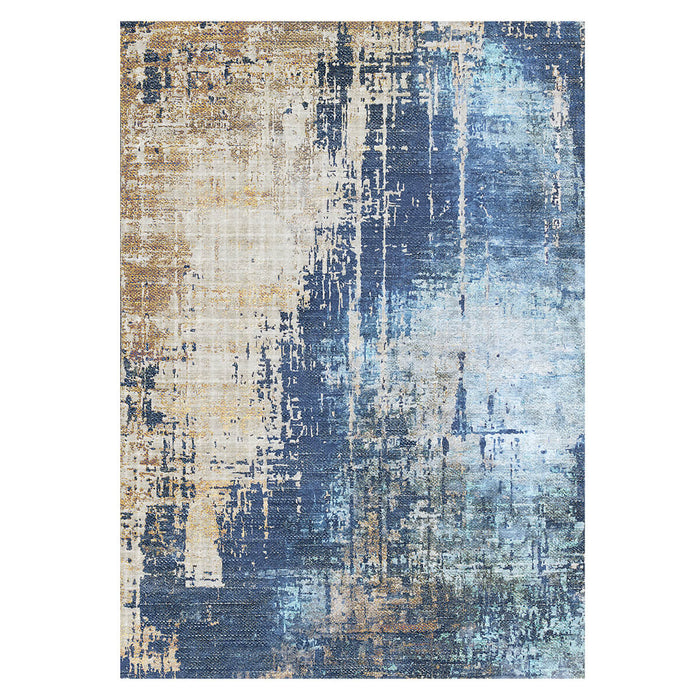 Airgugu Modern Minimalist Blue Brown Ink Rug