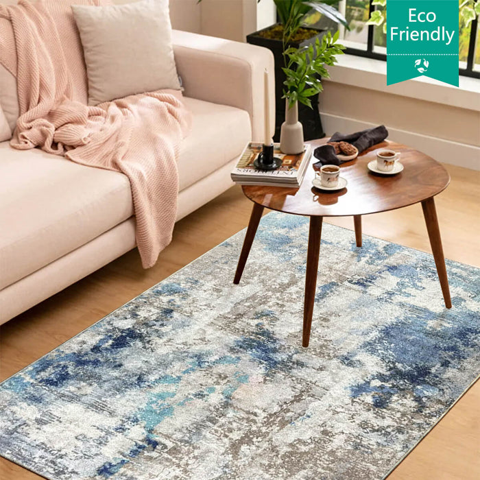 Airgugu Modern Minimalist Blue Gray Ink Rug