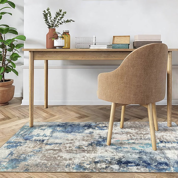 Airgugu Modern Minimalist Blue Gray Ink Rug