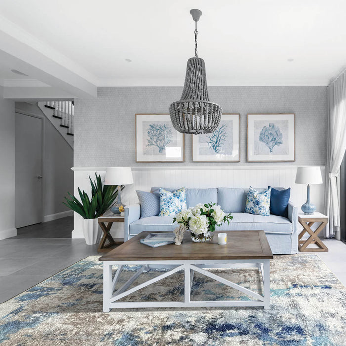 Airgugu Modern Minimalist Blue Gray Ink Rug