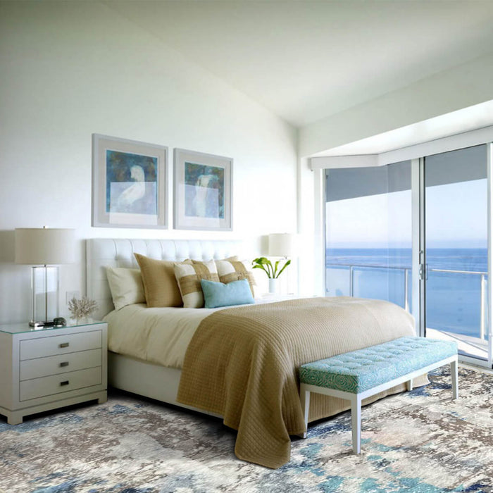 Airgugu Modern Minimalist Blue Gray Ink Rug