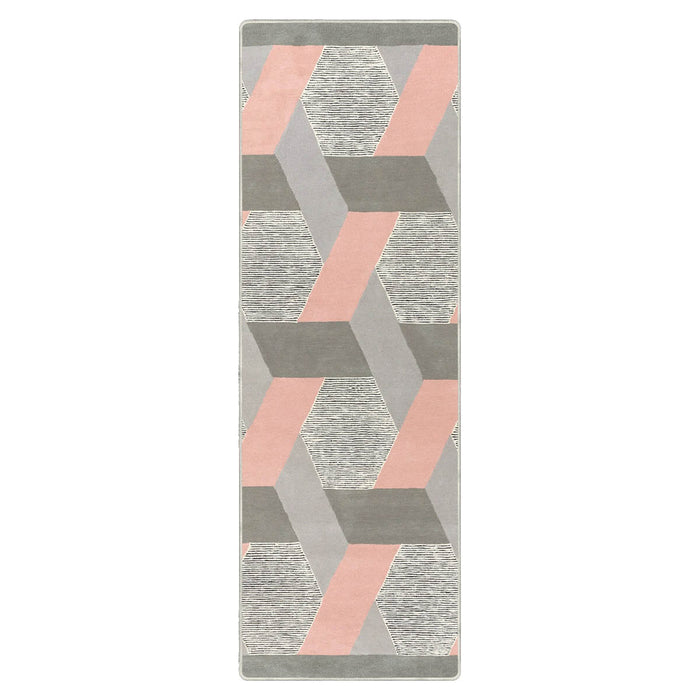 Airgugu Modern Minimalist Gray Pink Geometric Rug