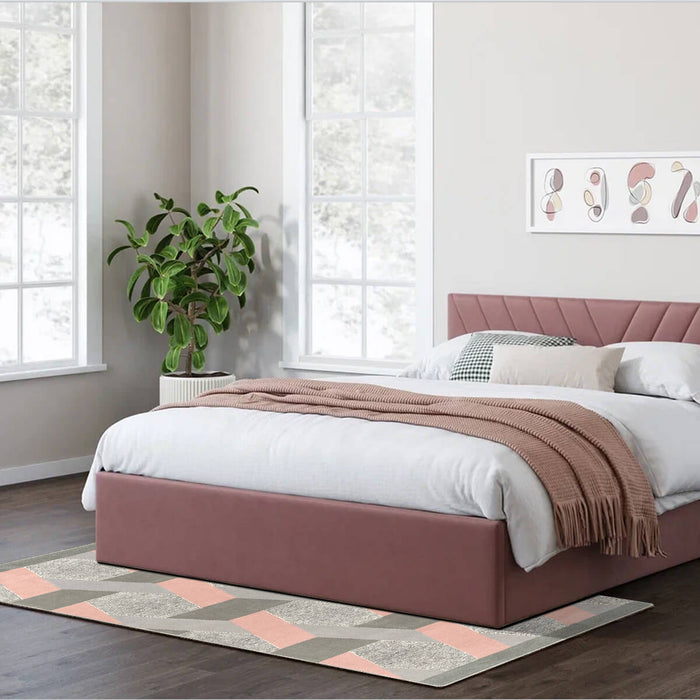 Airgugu Modern Minimalist Gray Pink Geometric Rug