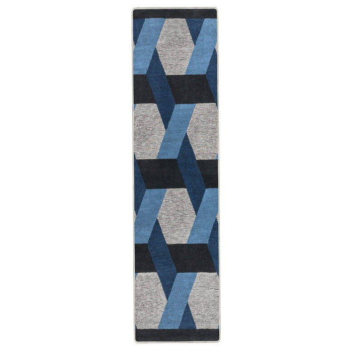 Airgugu Modern Minimalist Gray Blue Geometric Rug