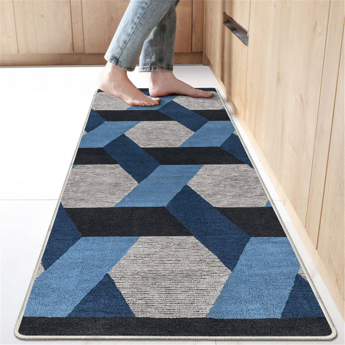 Airgugu Modern Minimalist Gray Blue Geometric Rug