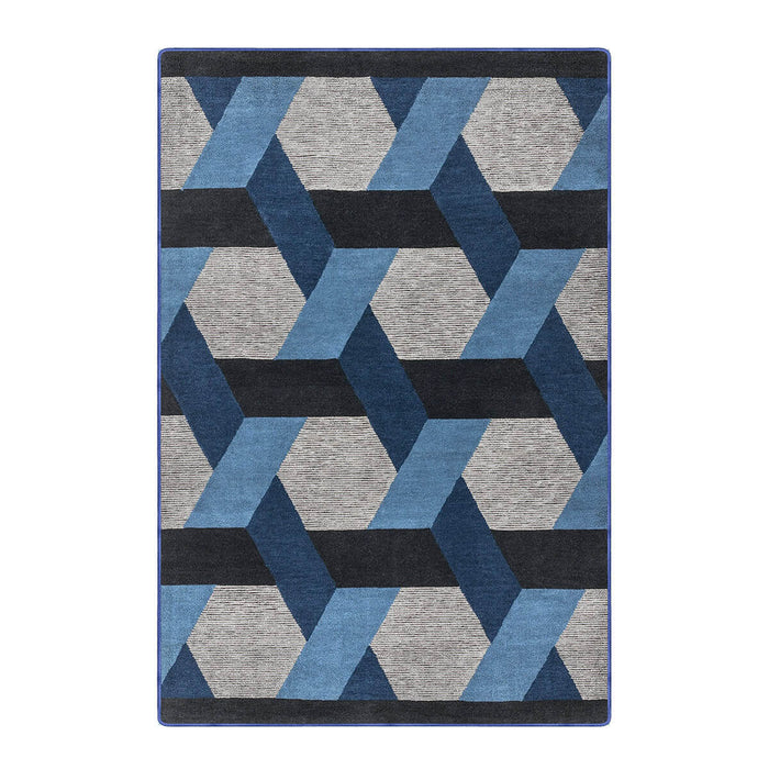 Airgugu Modern Minimalist Gray Blue Geometric Rug