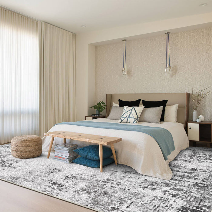 Airgugu Modern Minimalist Blue Peggy Washable Abstract Rug