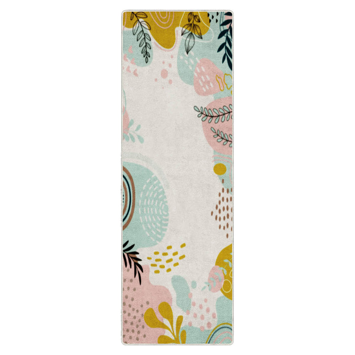 Airgugu Earth Garden Pink Plant Leaves Rug