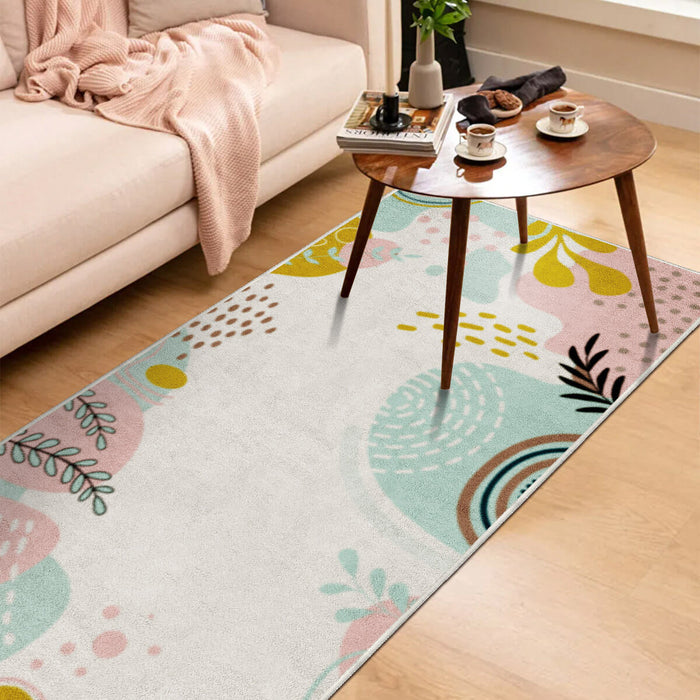 Airgugu Earth Garden Pink Plant Leaves Rug