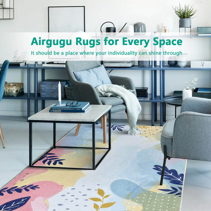 Airgugu Earth Garden Multicolor Botanical Leaves Rug