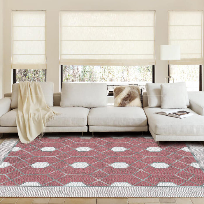 Airgugu Modern Minimalist  Blue Washable Bordered Area Rug
