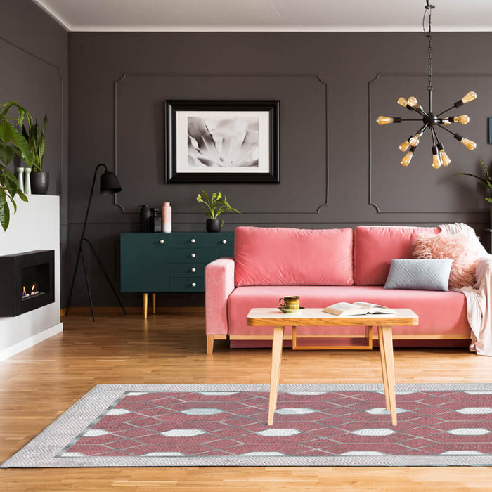 Airgugu Modern Minimalist  Blue Washable Bordered Area Rug