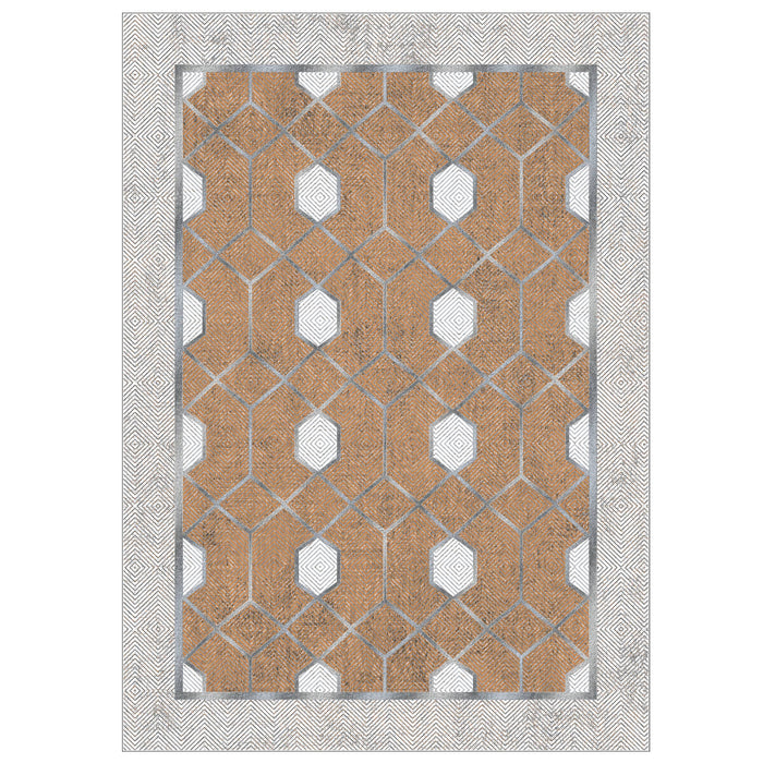 Airgugu Modern Minimalist  Blue Washable Bordered Area Rug