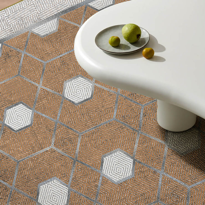 Airgugu Modern Minimalist  Blue Washable Bordered Area Rug