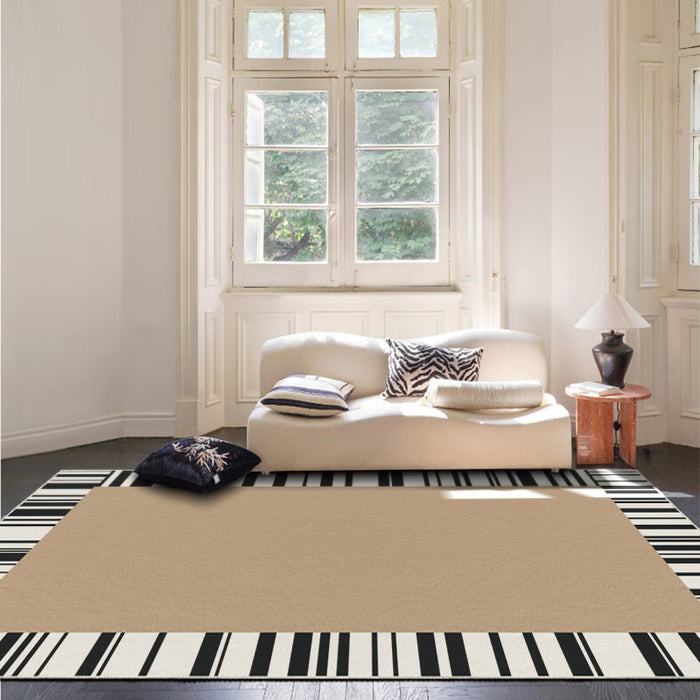 Airgugu Modern Minimalist Elegant Piano Stripe Brown Rug