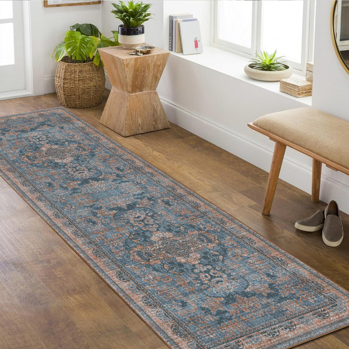 Airgugu  Heritage Classique Blue Distressed Texture Background Rug