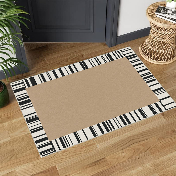 Airgugu Modern Minimalist Elegant Piano Stripe Brown Rug