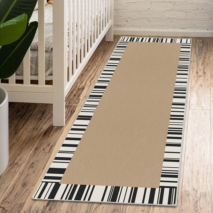 Airgugu Modern Minimalist Elegant Piano Stripe Brown Rug