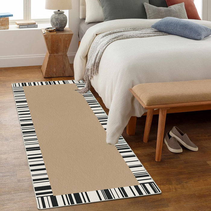 Airgugu Modern Minimalist Elegant Piano Stripe Brown Rug