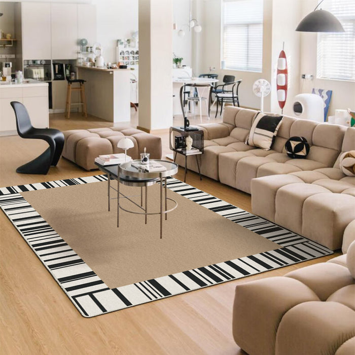 Airgugu Modern Minimalist Elegant Piano Stripe Brown Rug