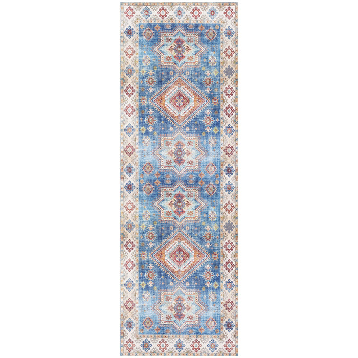 Airgugu Heritage Classique Blue Retro Stamp Rug