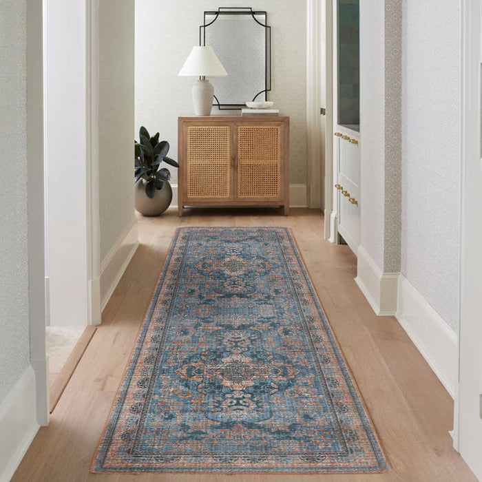 Airgugu  Heritage Classique Blue Distressed Texture Background Rug