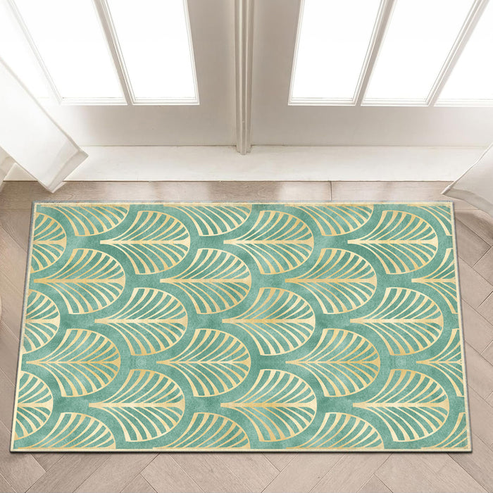 Airgugu Earth Garden Golden Plant Leaves Rug