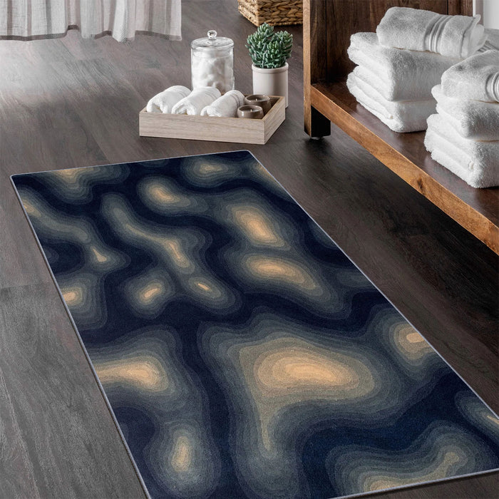 Airgugu Modern Minimalist Dreamy Agate Brown/Blue Texture Rug